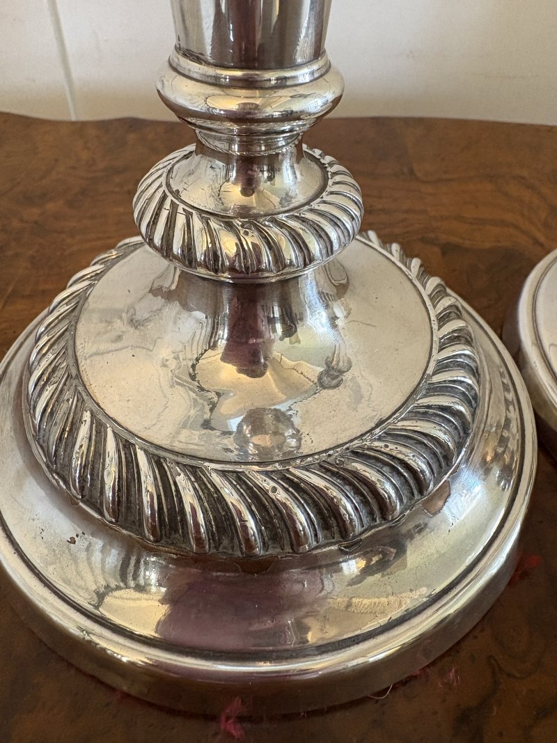 Quality Pair of Antique Victorian Silver Plated Candlesticks - Image 8